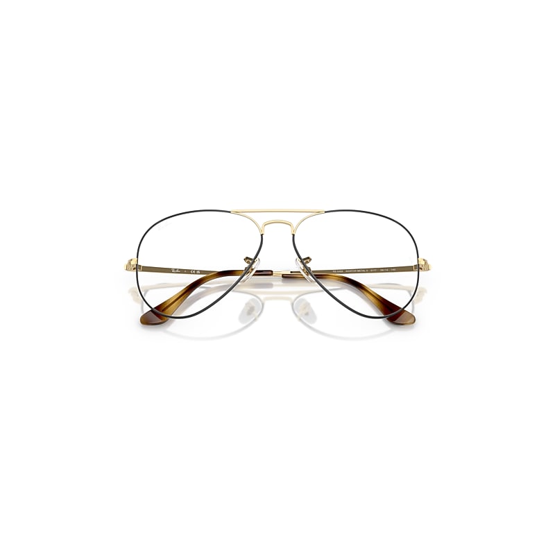 Ray-Ban Aviator Optics Eyeglasses Arista Frame Clear Lenses Polarized 55-14