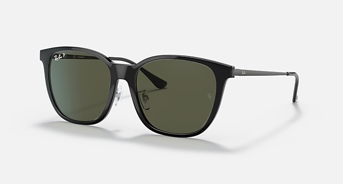 RB4333D Sunglasses in Black and G-15 Green Polarized - RB4333D 