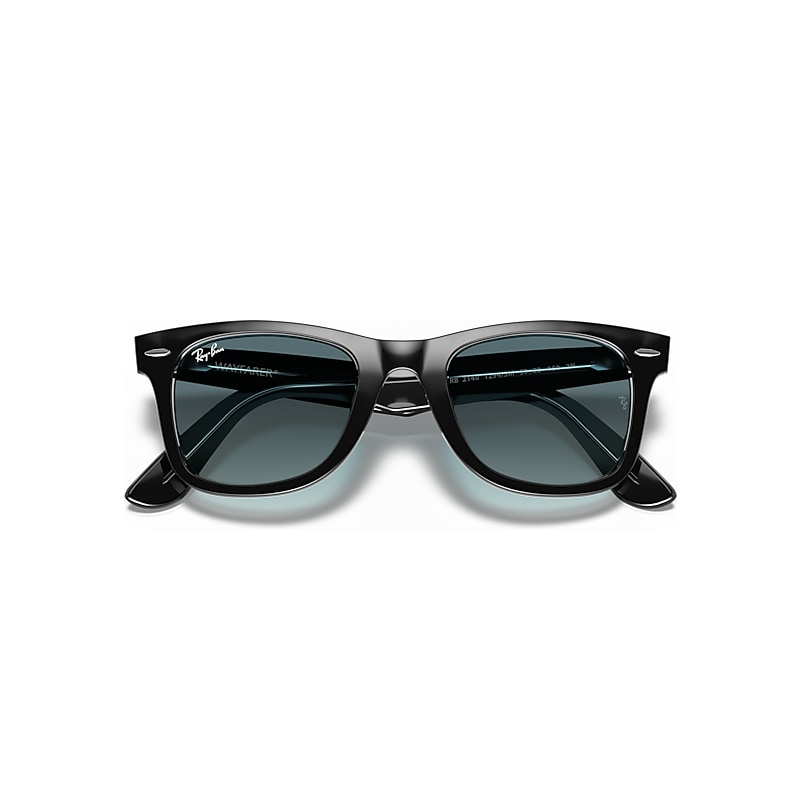 Ray-Ban Unisex Sunglasses, RB2140 Original Wayfarer Gradient - BLACK ON TRASPARENT/GRADIENT BLUE