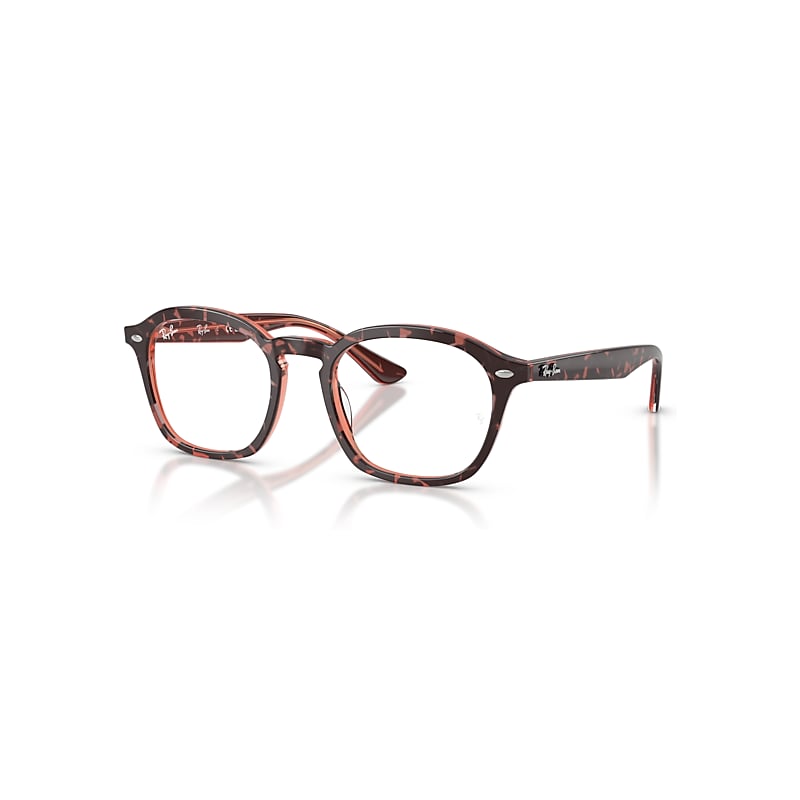 Ray-Ban Eyeglasses   Optics - Havana & Red Frame Clear Lenses Polarized 52-20, RB5451