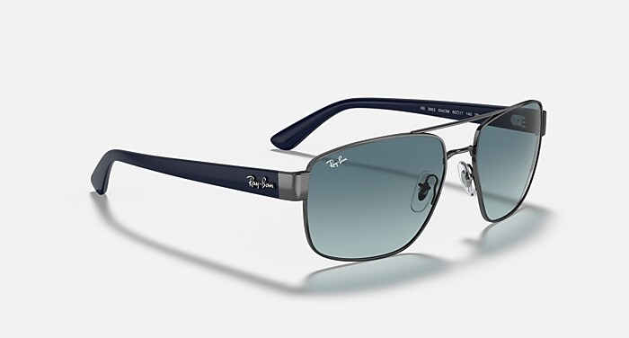 レイバン RB3663 サングラス ブルーレンズ　RayBan RB3663 Sunglasses in Gunmetal and Blue Gradient Grey - RB3663