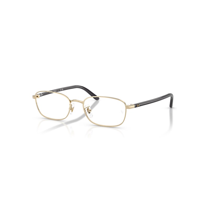 Ray-Ban Eyeglasses Unisex Rb6551d Optics - Pale Gold Frame Clear Lenses Polarized 53-18