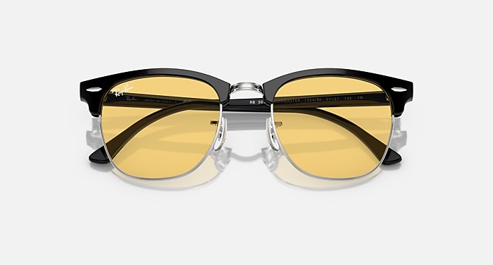 CLUBMASTER CLASSIC サングラス シルバー上にブラック と イエロー (51
