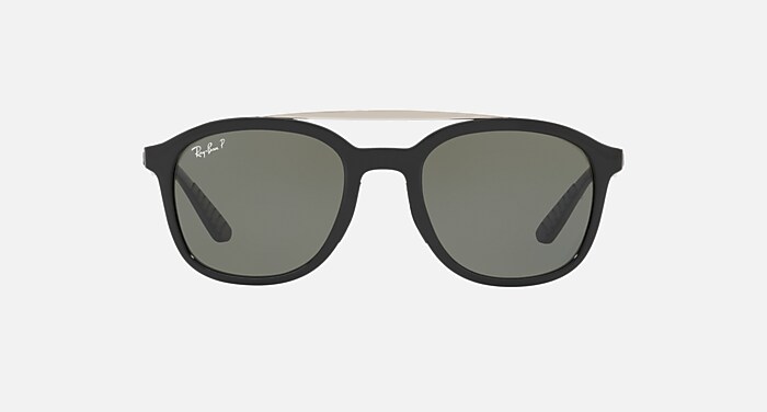 RB4290F Polarized Sunglasses in Black and G-15 Green Polarized (53