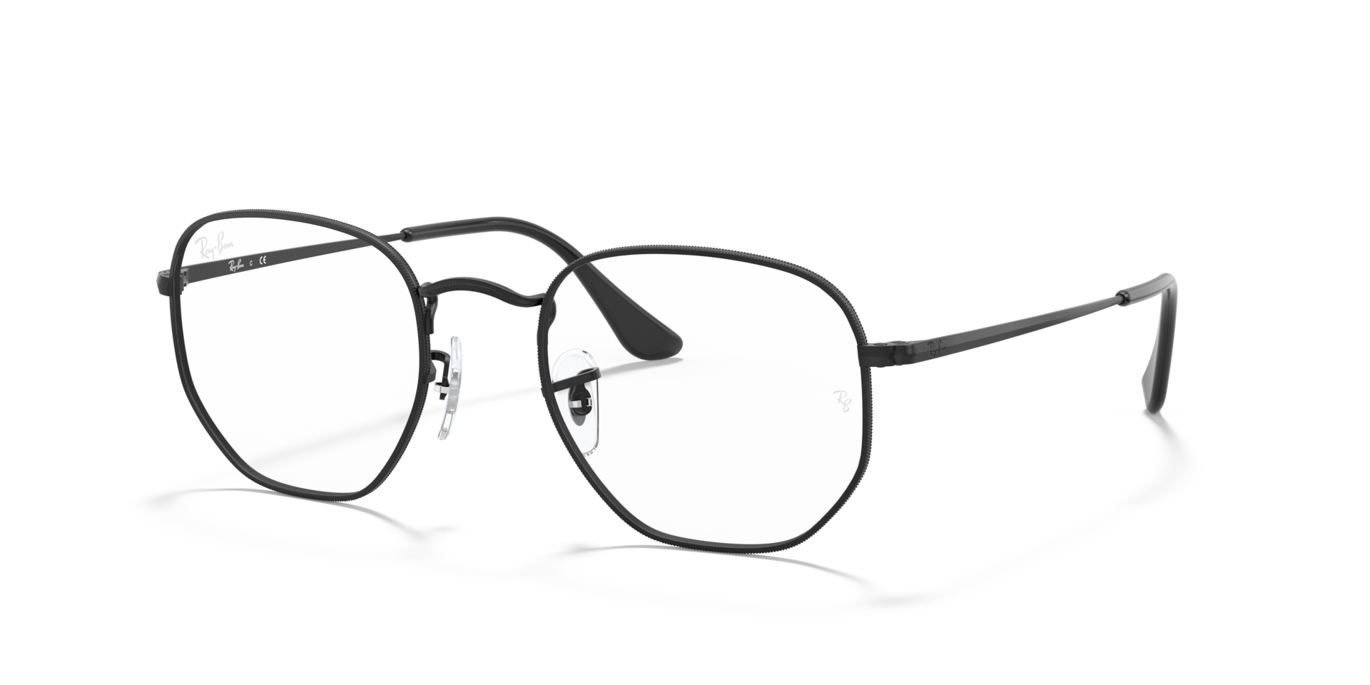 HEXAGONAL OPTICS Eyeglasses with Black and Clear (48-21) - RB6448