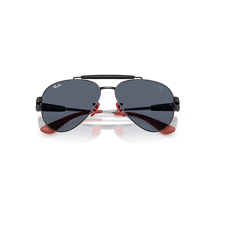 Ray-Ban Rb3762m Scuderia Ferrari Collection Sunglasses Matte Black Frame Grey Lenses 58-14