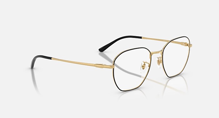 RB8777D OPTICS Eyeglasses with Black On Gold and Clear (53-19