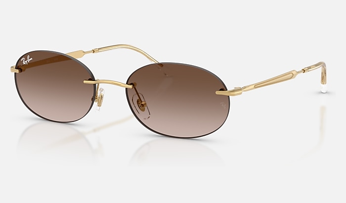 Ray-Ban RB3767 Sunglasses in Polished Arista Gold and Gradient Brown
