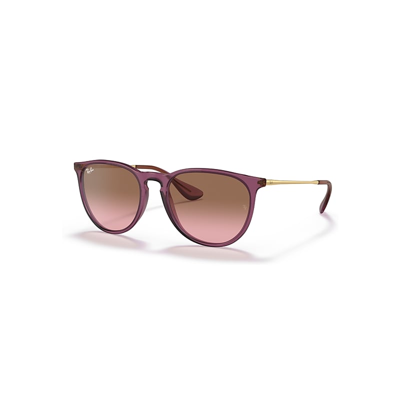 Ray-Ban Erika Classic Sunglasses Transparent Violet Frame Pink Lenses 54-18