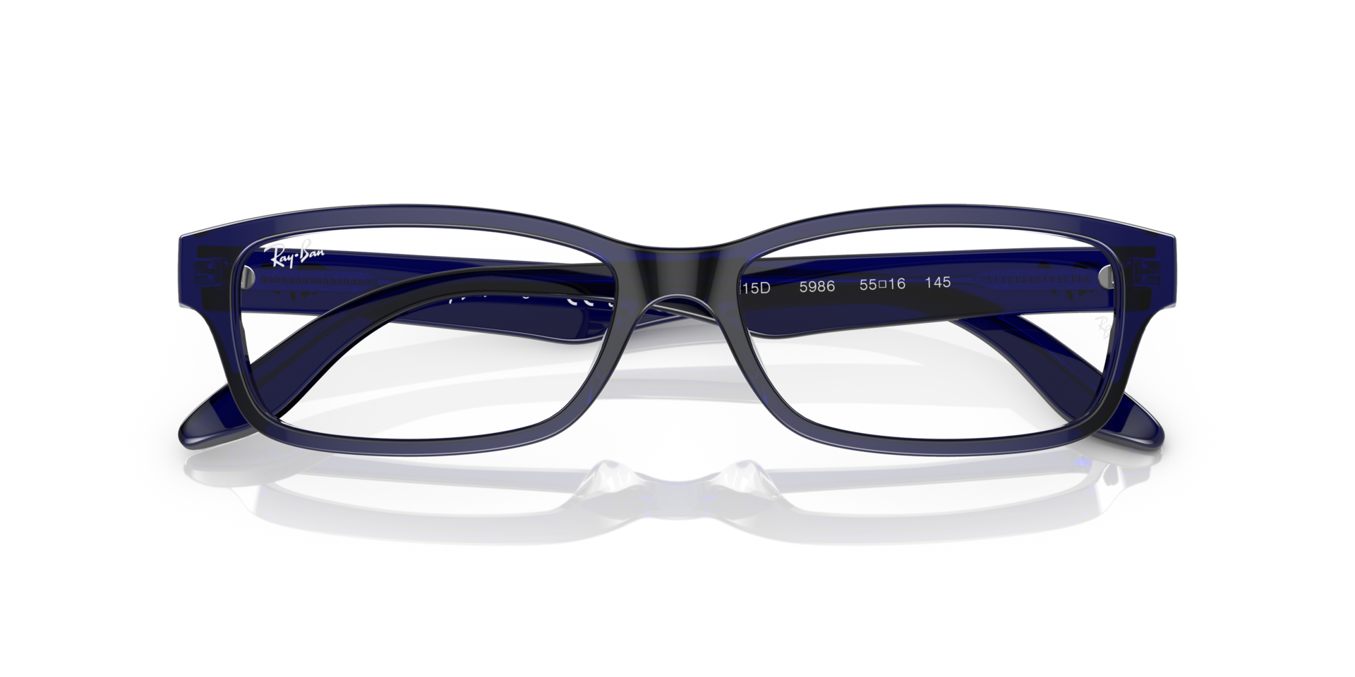 Ray-Ban Rb5415 Optics Eyeglasses Transparent Blue Frame Demo Lens Lenses Polarized 55-16 124$
