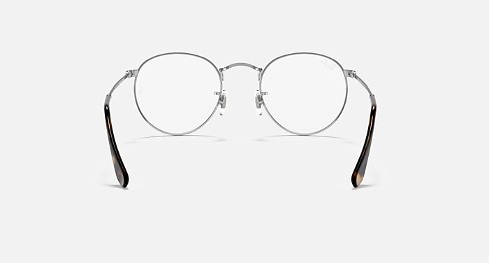 ROUND METAL OPTICS メガネ ブルーオンシルバー と クリア (50-21