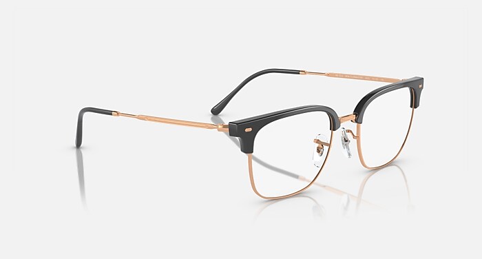 NEW CLUBMASTER OPTICS Óculos de Grau Cinza-escuro com ouro rosé e