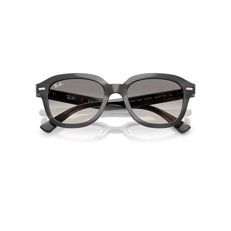 ERIK Sunglasses in Striped Grey and Clear Gradient Grey (51-20