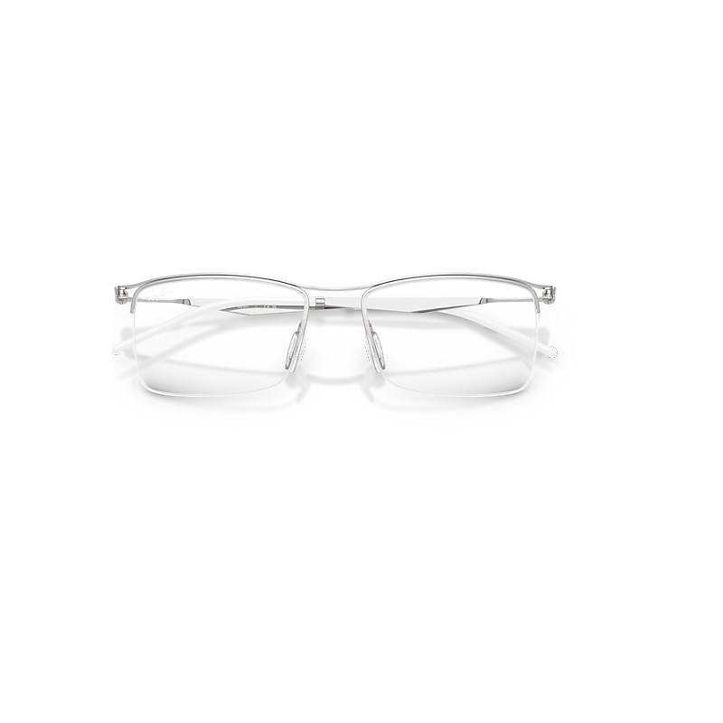 Ray-Ban Rb7554 Optics Optical Silver Frame Transparent Lenses Polarized 53-18