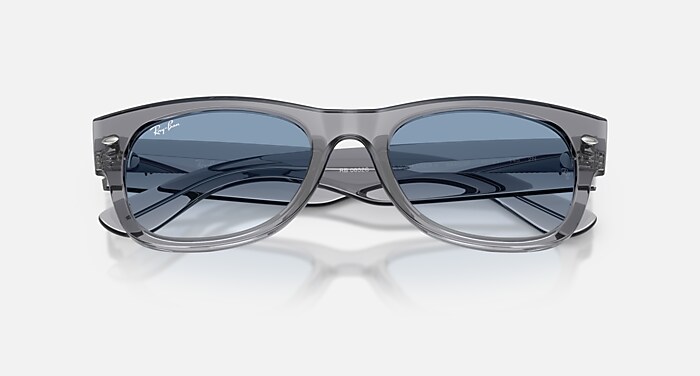 Mega Wayfarer Ii Sunglasses in Grey Frame and Clear Gradient Blue