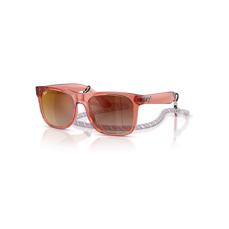 Ray-Ban Sunglasses Kids Justin Kids Summer Capsule - Transparent Red Frame Brown Lenses 48-16, RB9069S