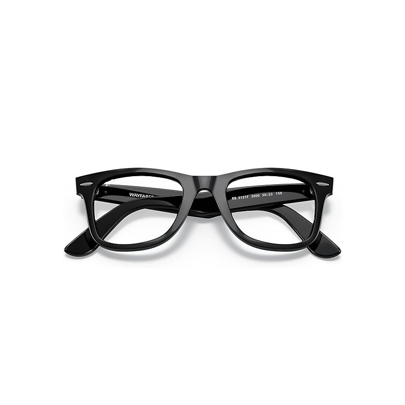 Ray-Ban Original Wayfarer Optics Optical Black Frame Clear Lenses 50-22