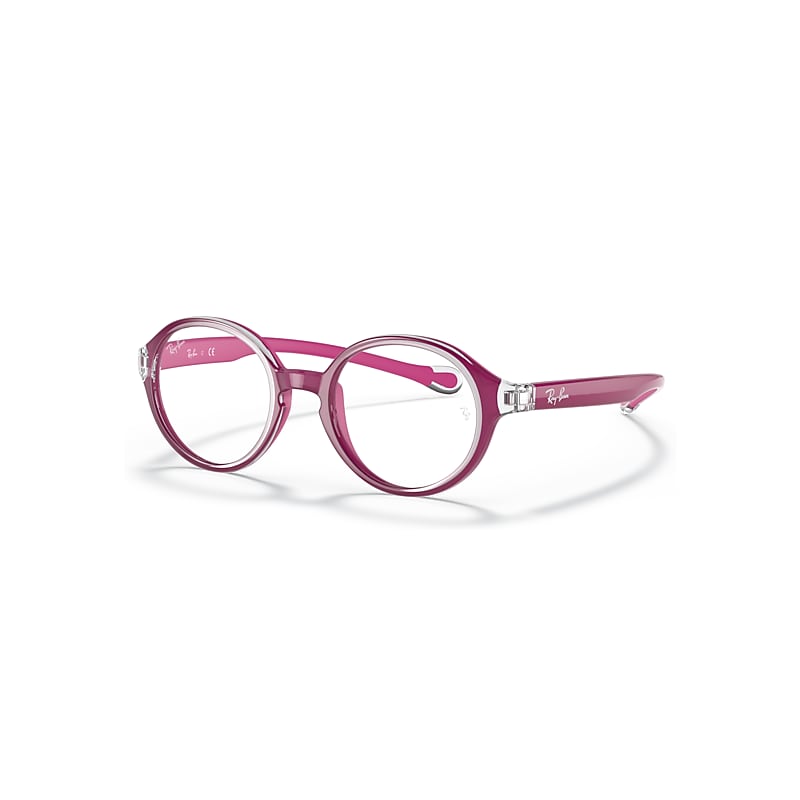 Ray-Ban Eyeglasses Kids Rb9075 Optics Kids - Transparent On Fuxia Frame Clear Lenses Polarized 39-16, RB9075V - Image 1