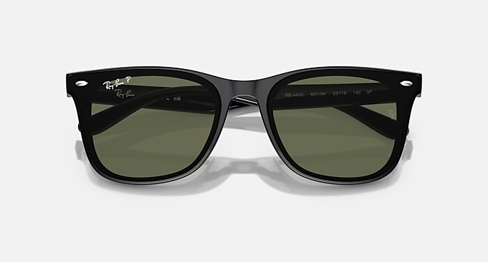 RB4420 Polarized Sunglasses in Black and Dark Green Polarized (65
