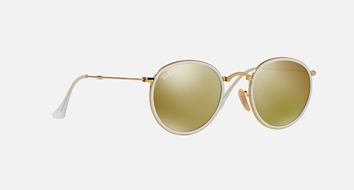 ROUND FOLDING Sunglasses in Gold and Yellow Flash (51-22) - RB3517