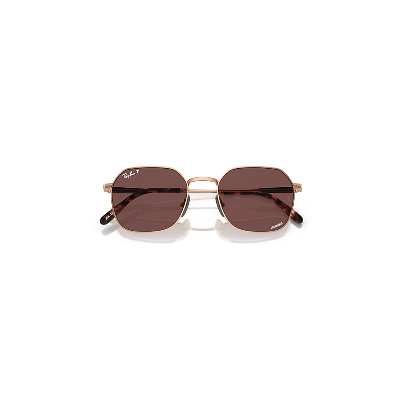 Ray-Ban Jim Titanium Sunglasses Light Brown Frame Violet Lenses Polarized 53-20