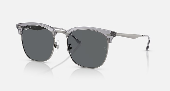 RB4418D Polarized Sunglasses in Transparent Grey On Gunmetal and