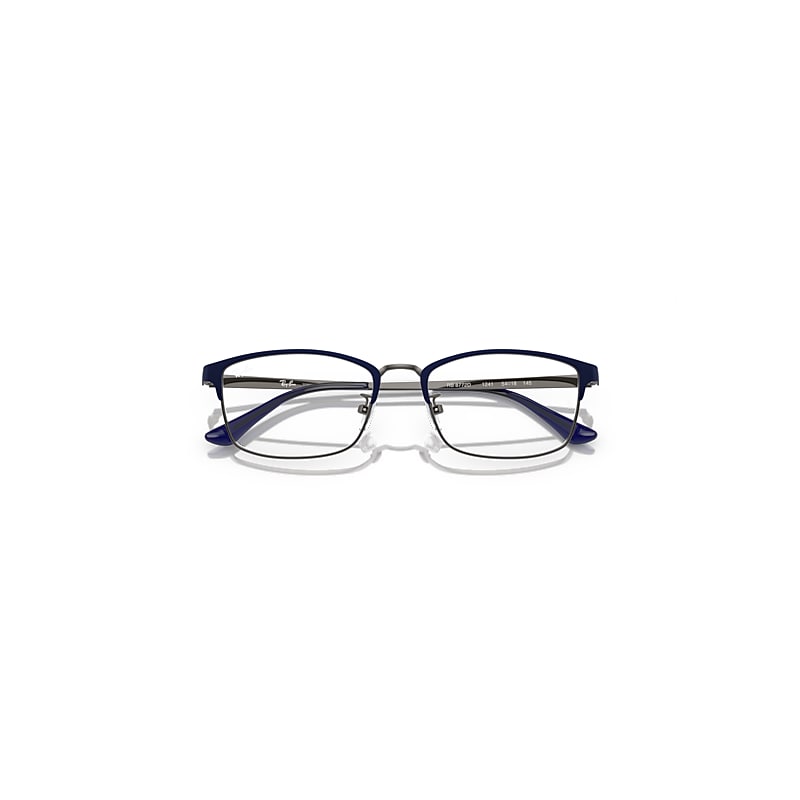 Ray-Ban Rb8772d Optics Titanium Optical Dark Blue On Gunmetal Frame Clear Lenses Polarized 54-18