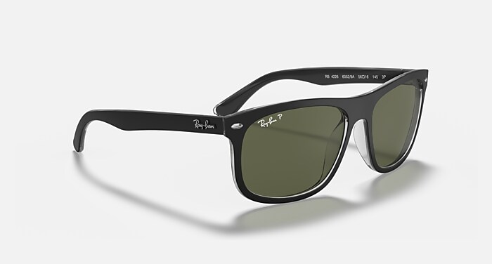 RB4226 Sunglasses in Black On Transparent and G-15 Green Polarized