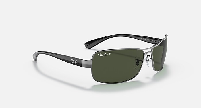 RB3379 Polarized Sunglasses in Gunmetal and G-15 Green Polarized