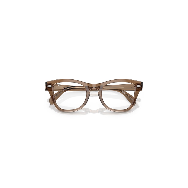 Ray-Ban Rb0707 Optics Eyeglasses Transparent Light Brown Frame Clear Lenses Polarized 48-21