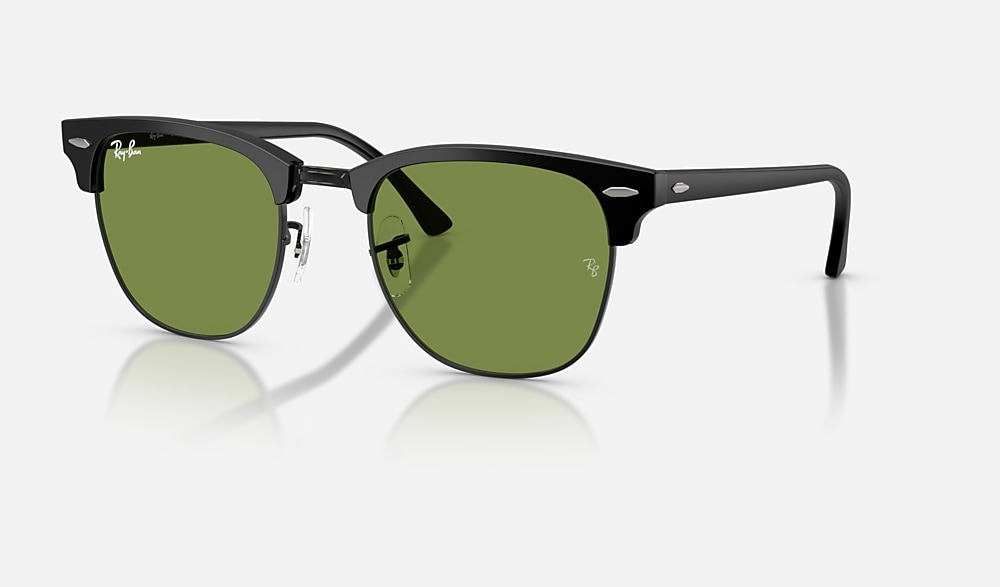 パ*ー様 Ray-Ban CLUBMASTER RB3016 偏光サングラス CLUBMASTER CLASSIC Sunglasses in Matte Black On Black and Green