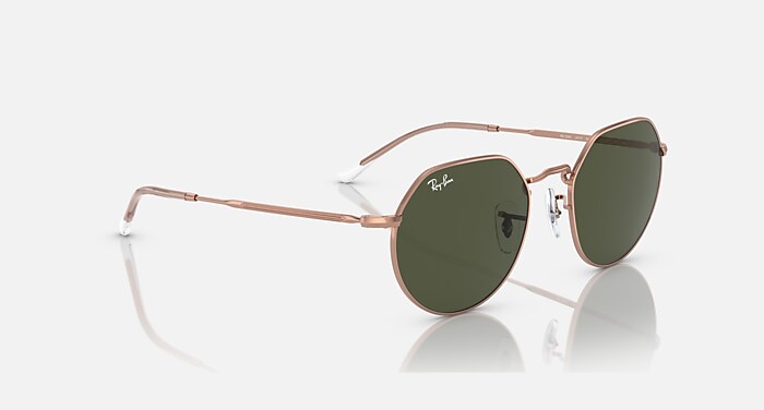 JACK ROSE GOLD Sunglasses in Rose Gold and Green (53-20) - RB3565
