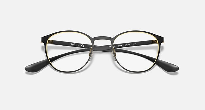 RB6355 OPTICS ポラライズド（偏光） メガネ ゴールド上にブラック と