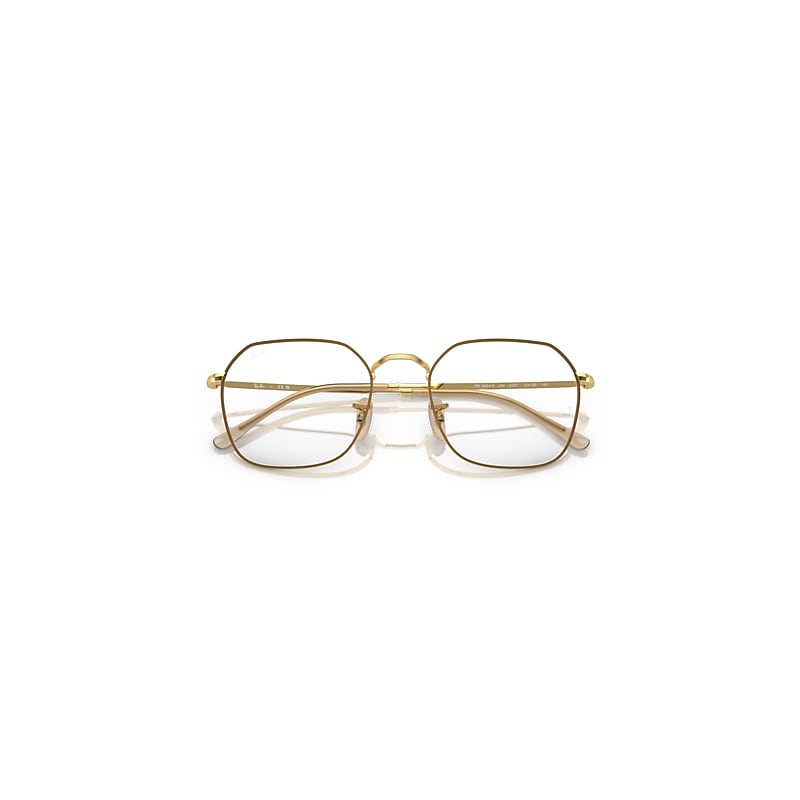 Ray-Ban Jim Optics Optical Gold Frame Clear Lenses Polarized 51-20