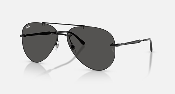 OLD AVIATOR Sunglasses in Black and Dark Grey (58-14) - RB3825