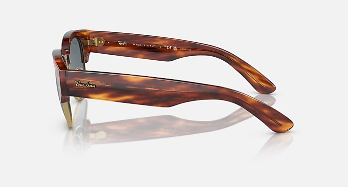 MEGA CLUBMASTER Polarized Sunglasses in Striped Havana and Dark