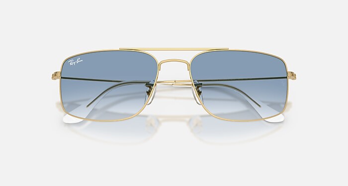 EXPLORER III Sunglasses in Arista Gold and Clear Gradient Blue (56