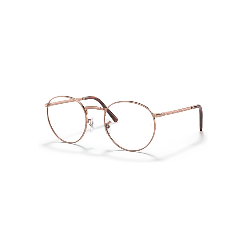 Ray-Ban Eyeglasses  New Round Optics - Gold Frame Clear Lenses Polarized 47-21, RB3637V