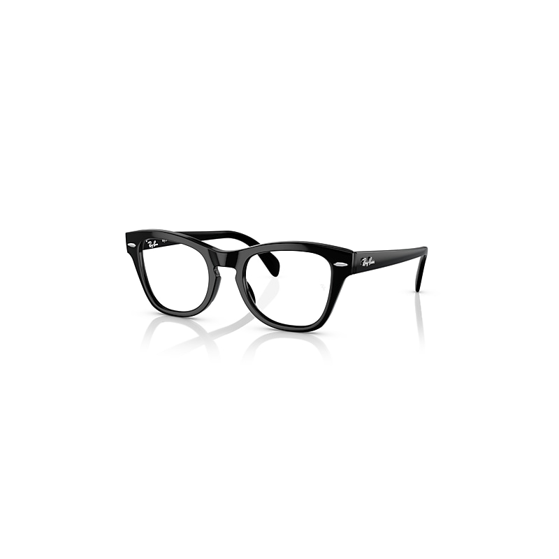 Ray-Ban Eyeglasses  Rb0707 Optics - Black Frame Clear Lenses Polarized 50-21, RX0707V