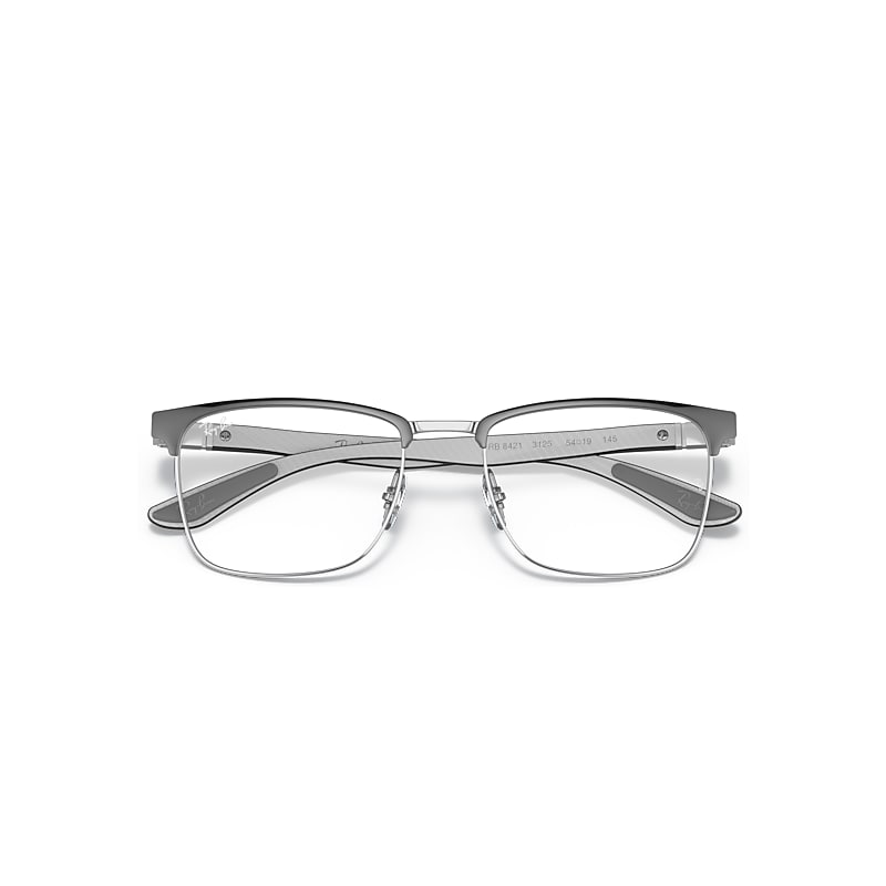 Ray-Ban Rb8421 Optics Eyeglasses Grey Frame Clear Lenses Polarized 54-19