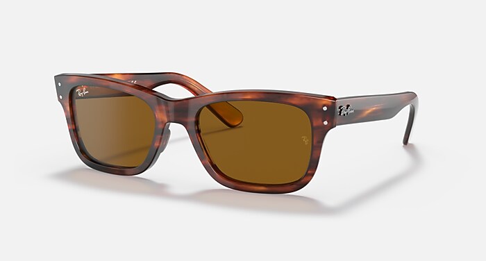 BURBANK Sunglasses in Striped Havana and B-15 Brown (55-20
