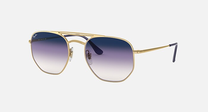 RB3609 Sunglasses in Gold and Violet/Blue Gradient Mirror - RB3609
