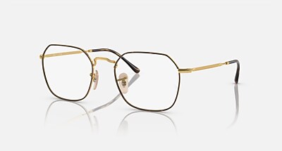 JIM OPTICS Eyeglasses with Havana On Gold and Clear (53-20