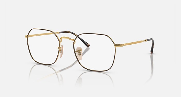 JIM OPTICS Eyeglasses with Havana On Gold and Clear (51-20