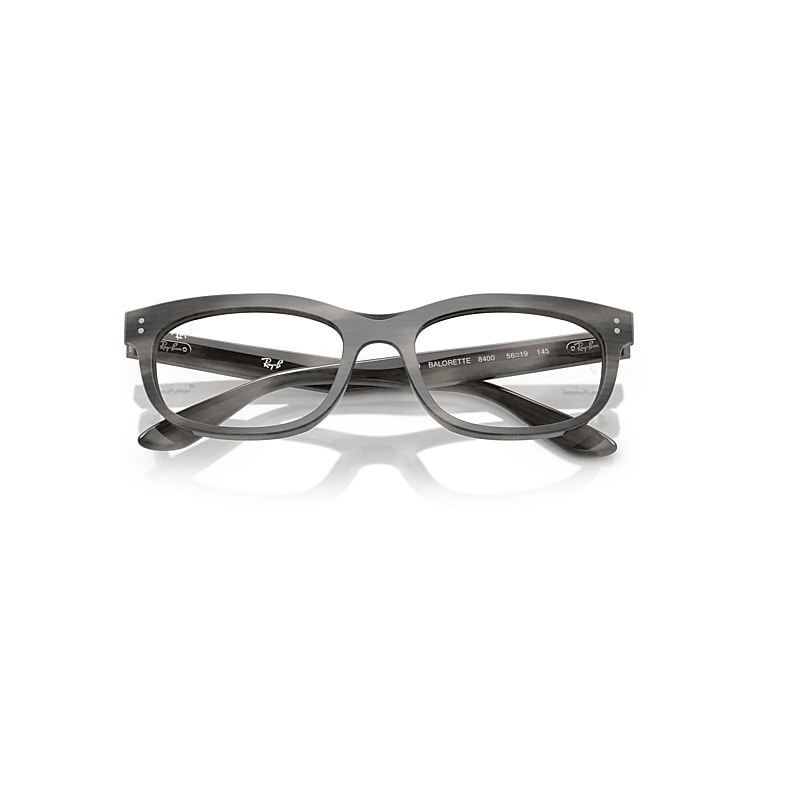 Ray-Ban Balorette Optics Eyeglasses Striped Gray Frame Clear Lenses Polarized 54-19