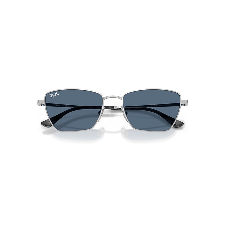 DREA BIO-BASED Sunglasses in Silver and Dark Blue (53-18) - RB3783