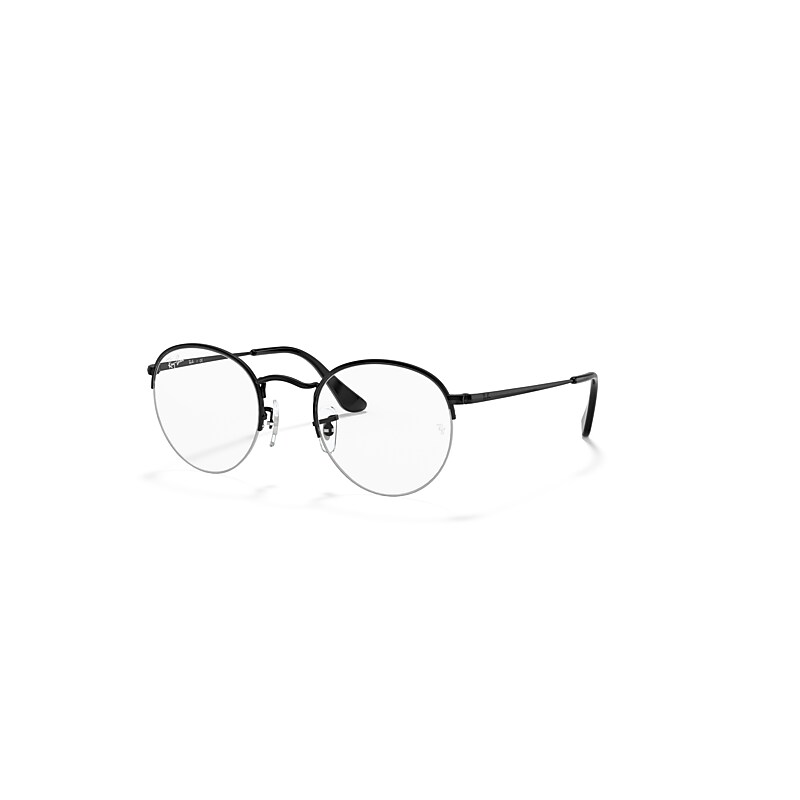 Ray-Ban Eyeglasses Unisex Round Gaze - Black Frame Clear Lenses 51-22