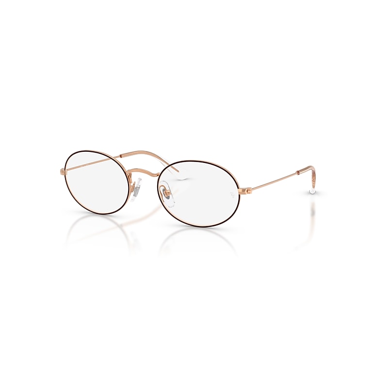 Ray-Ban Eyeglasses Unisex Oval Optics Kids - Rosegold Frame Clear Lenses Polarized 46-19