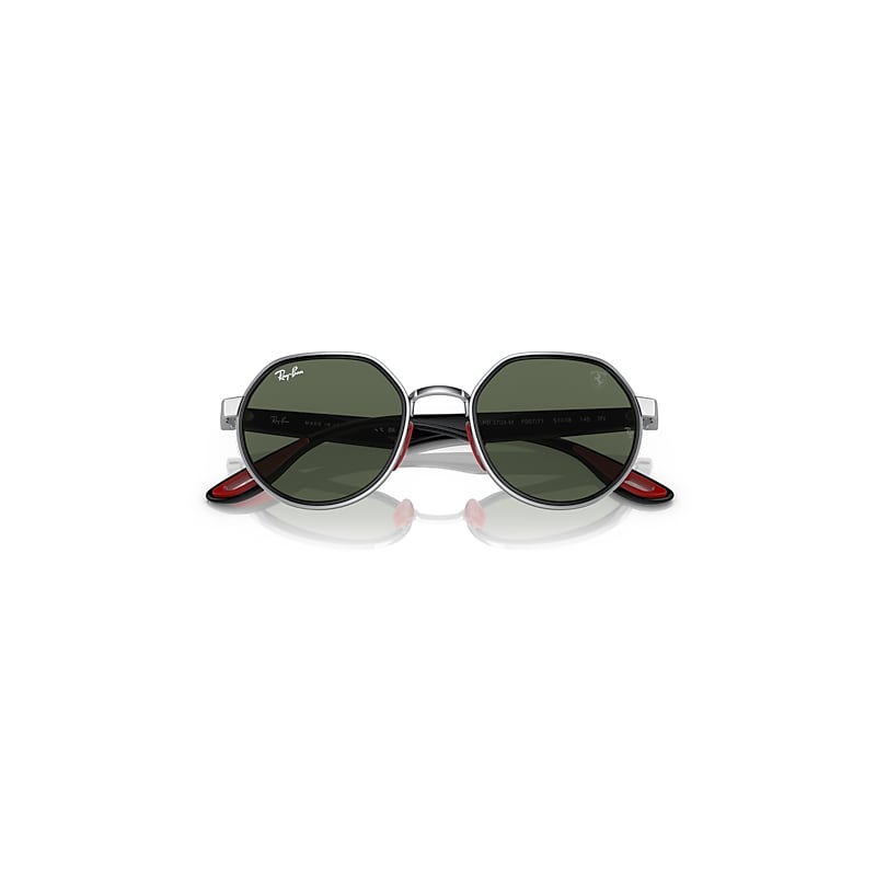 Ray-Ban Rb3703m Scuderia Ferrari Collection Sunglasses Black Frame Green Lenses 51-21