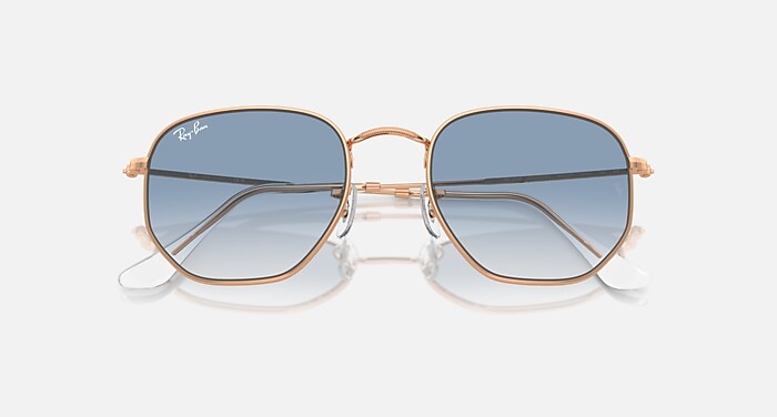 HEXAGONAL Sunglasses in Rose Gold and Clear & Blue - RB3548 | Ray